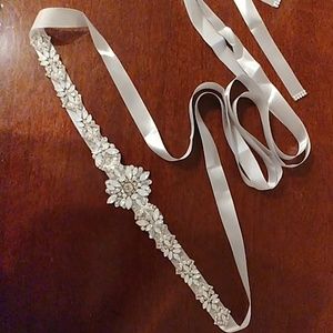 Jeweled belt with center broach for prom/wedding